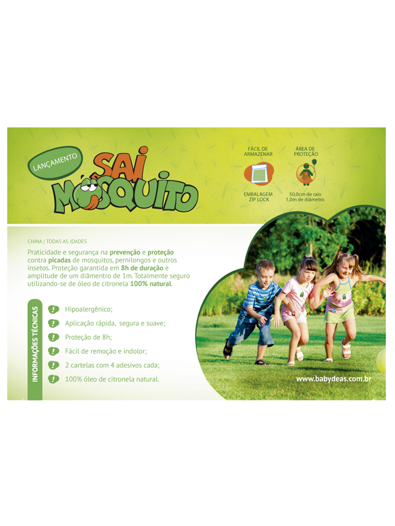 ADESIVO REPELENTE SAI MOSQUITO BABYDEAS 162404 - Imagem 3